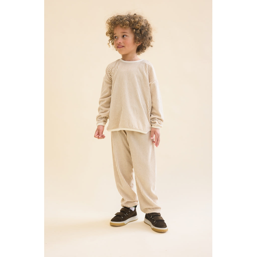 Flöss Aps Nohr Sweatpants Pants Light Brown Stripe