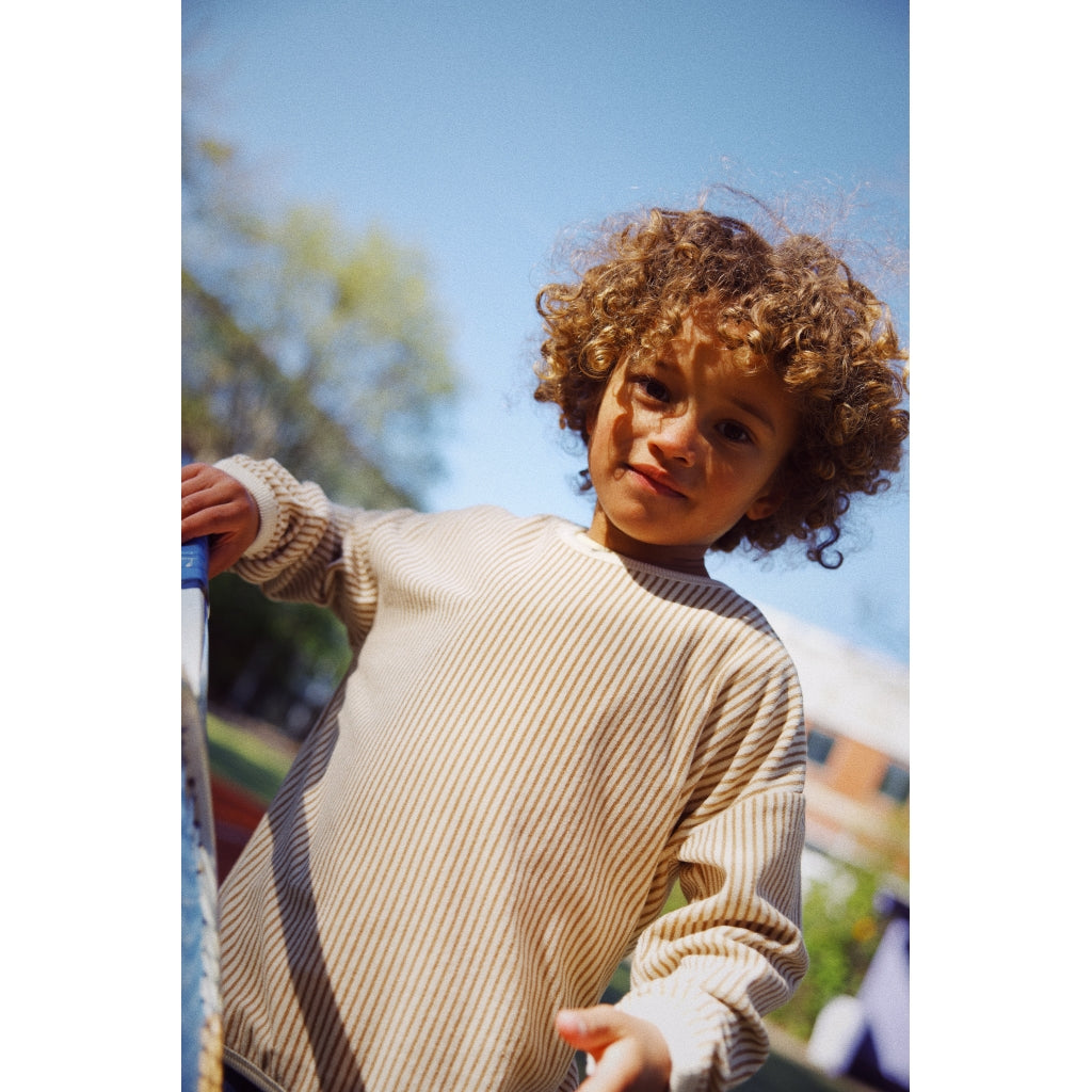 Flöss Aps Nohr Sweatshirt Sweater Light Brown Stripe