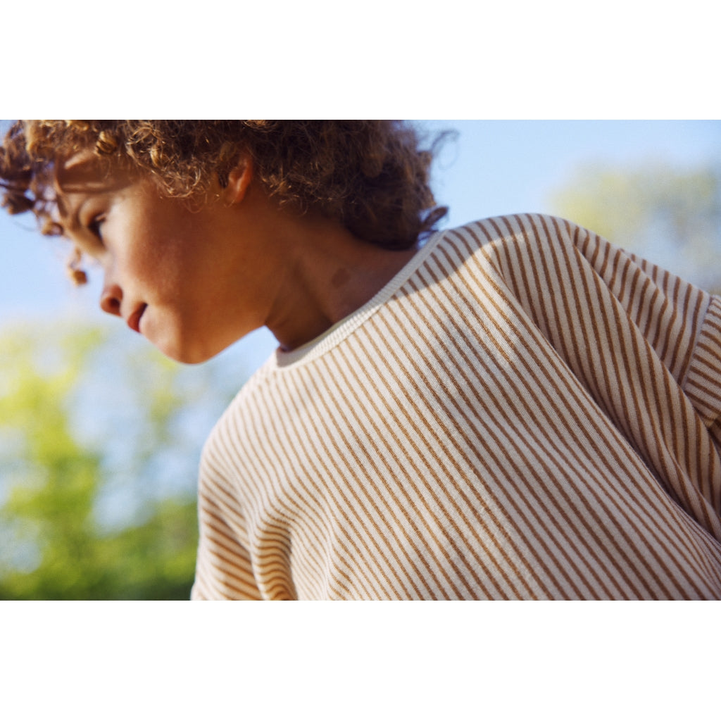 Flöss Aps Nohr Sweatshirt Sweater Light Brown Stripe