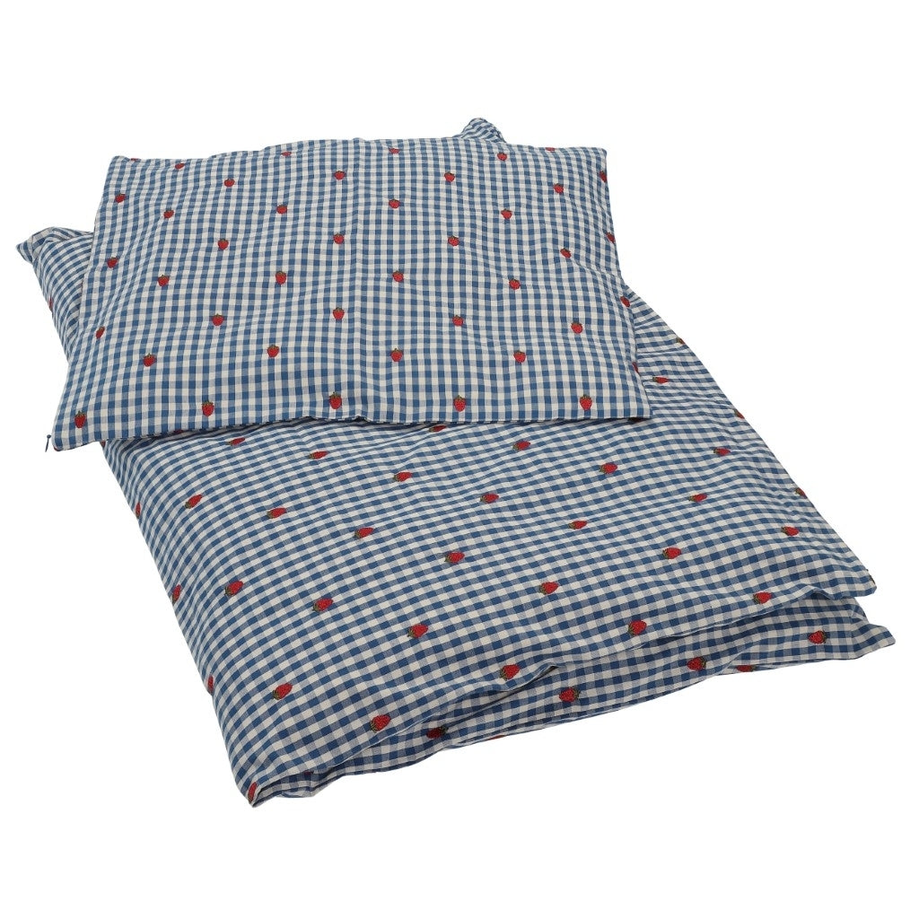 Flöss Aps Nolly Duvet + Pillow Junior Duvet cover Berry blue check