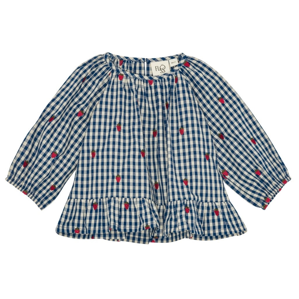 Flöss Aps Nolly LS o-n Blouse Blouse Berry blue check
