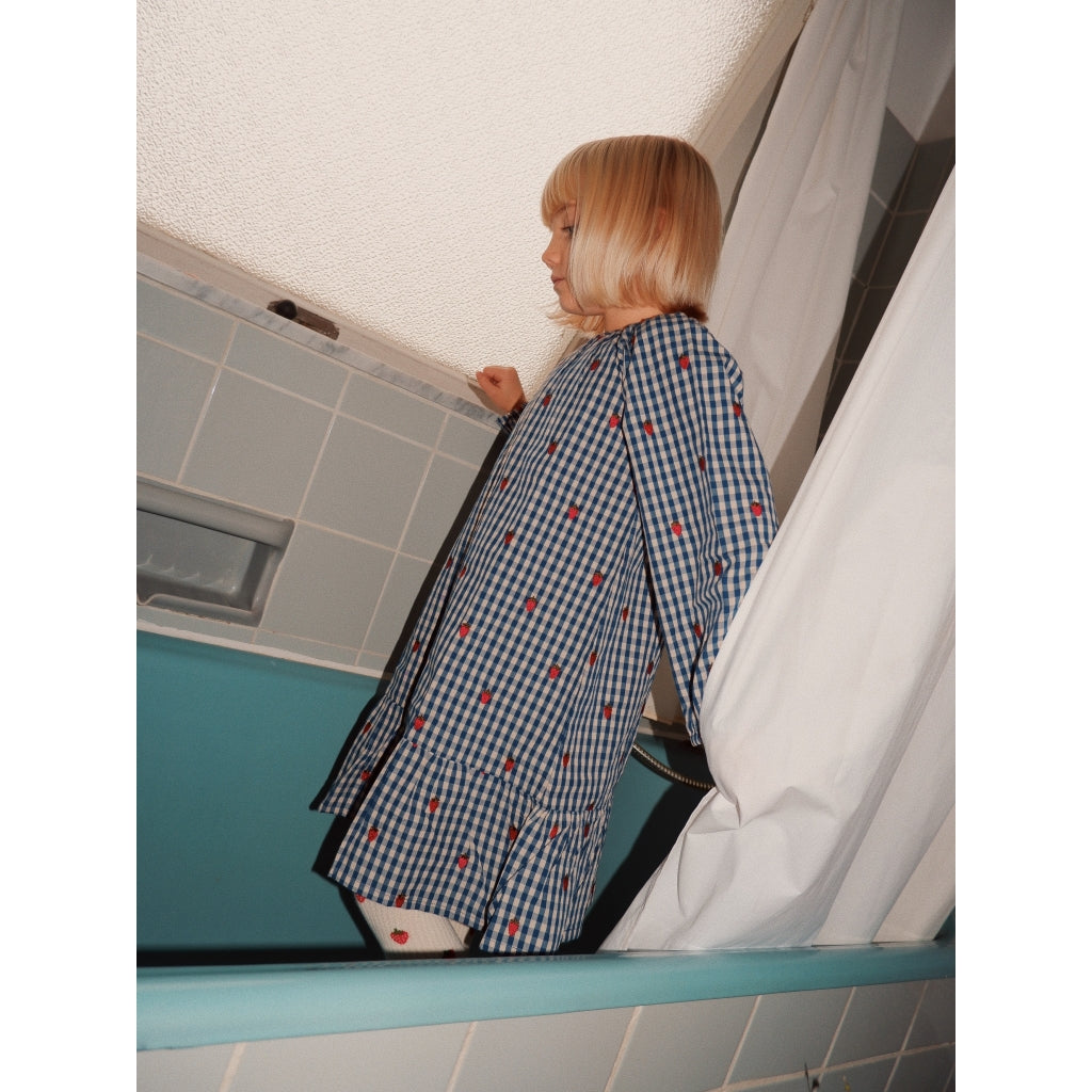 Flöss Aps Nolly LS o-n Dress Dress Berry blue check