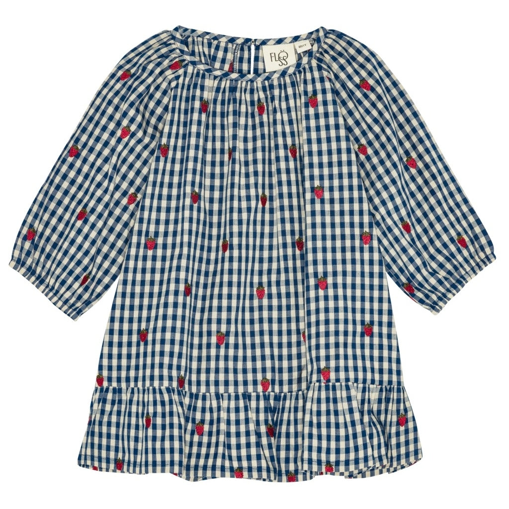 Flöss Aps Nolly LS o-n Dress Dress Berry blue check