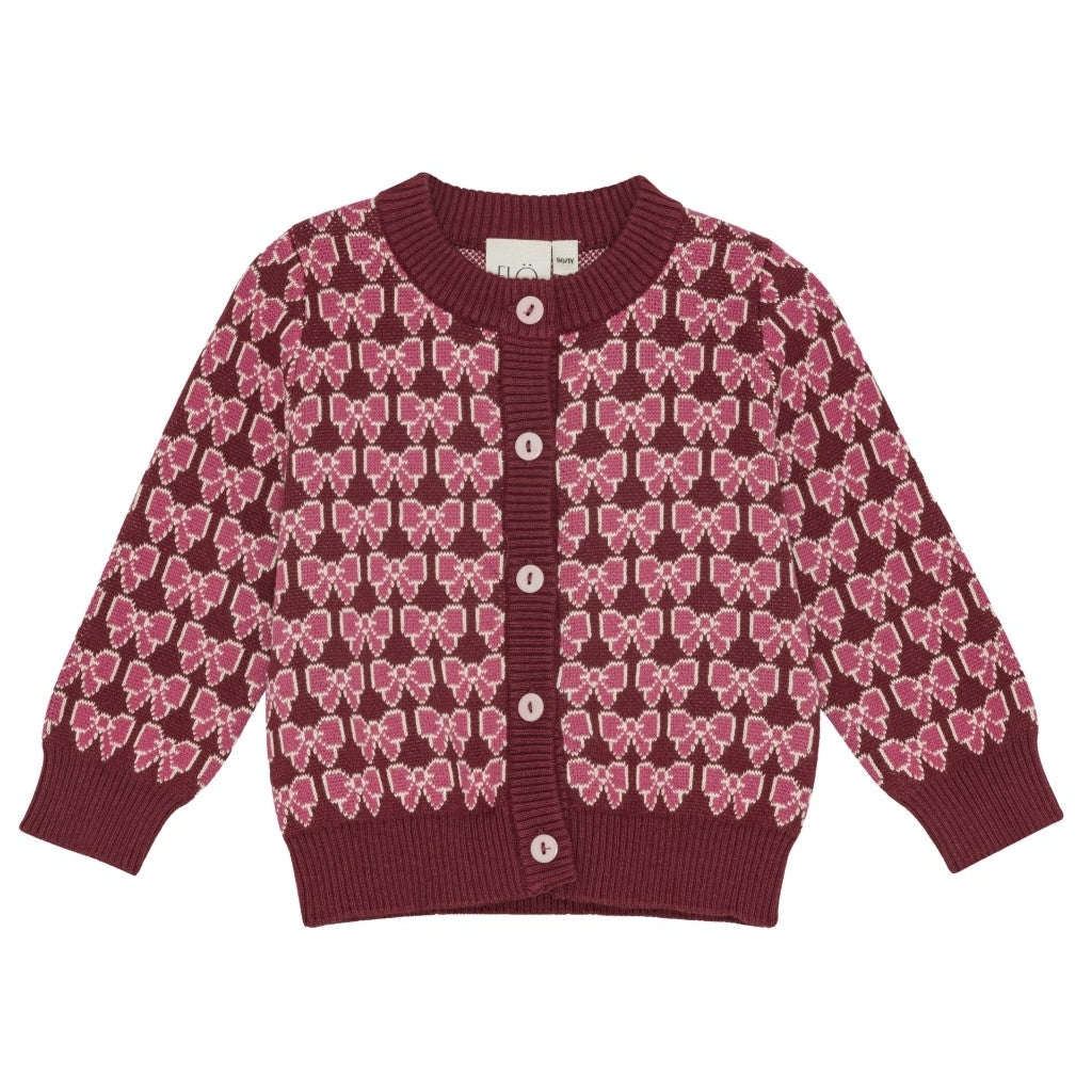 Flöss Aps Nova Cardigan Cardigan Bordeaux Bow