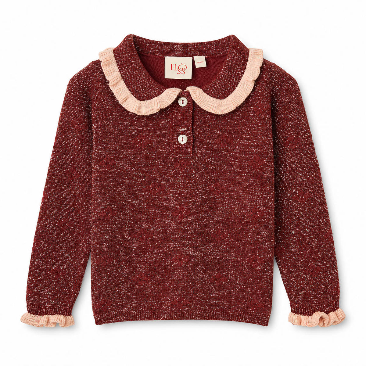 Olive Sweater - Dark Cranberry Glitter