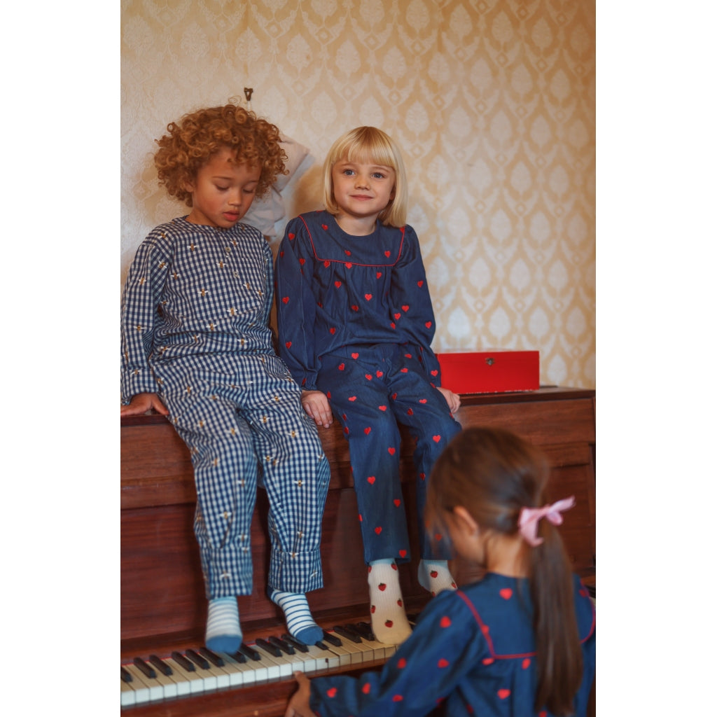 Flöss Aps Olivian Pants Pants Bee Blue Check