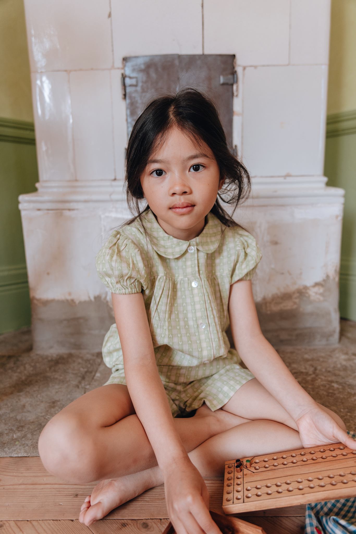 Stella Shorts - Lime Gingham