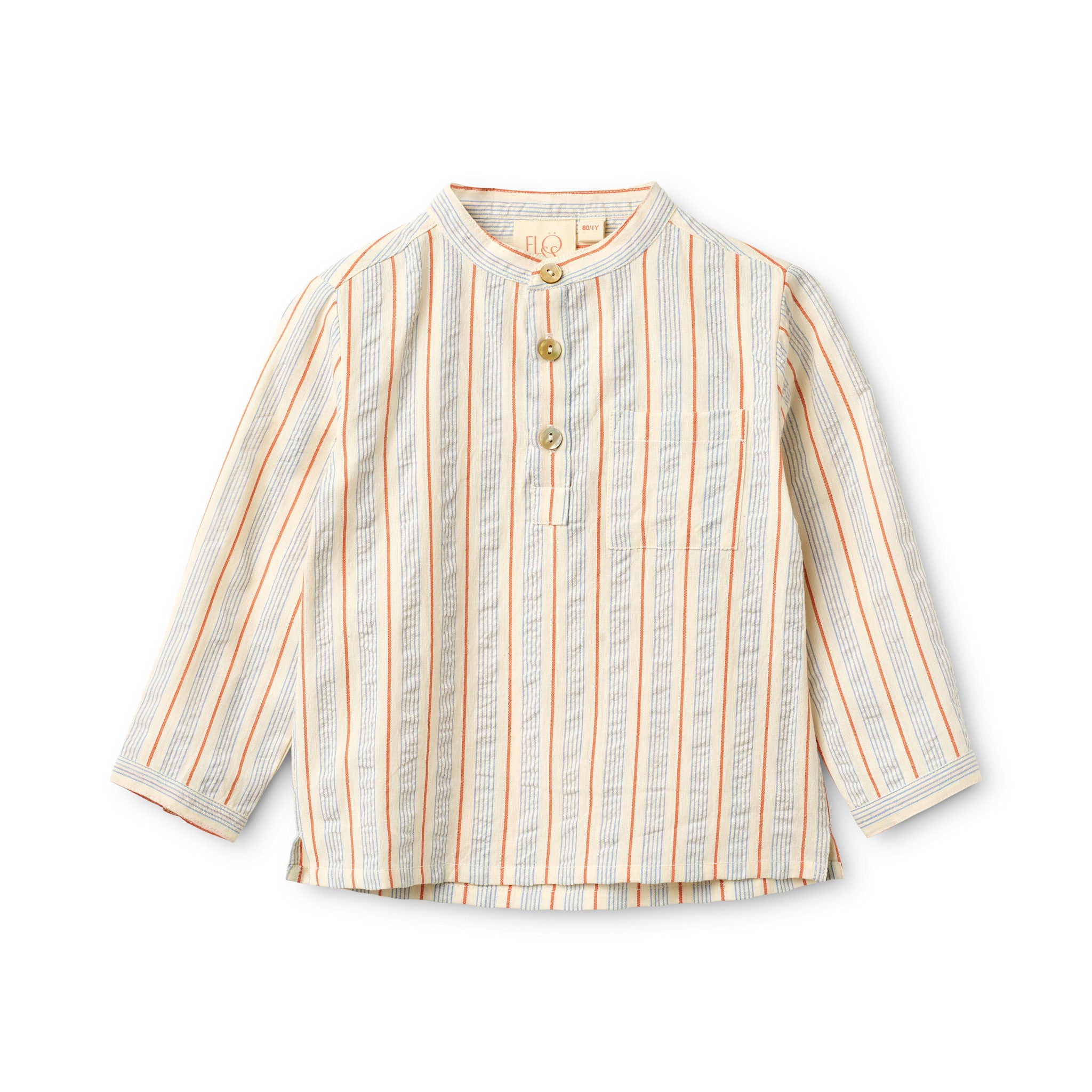 Robin Shirt - Blue-tangerine Stripe
