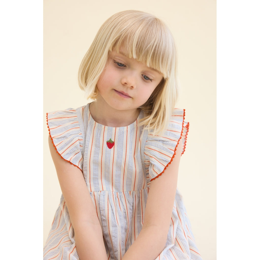 Flöss Aps Robin Dress Dress Blue-tangerine Stripe