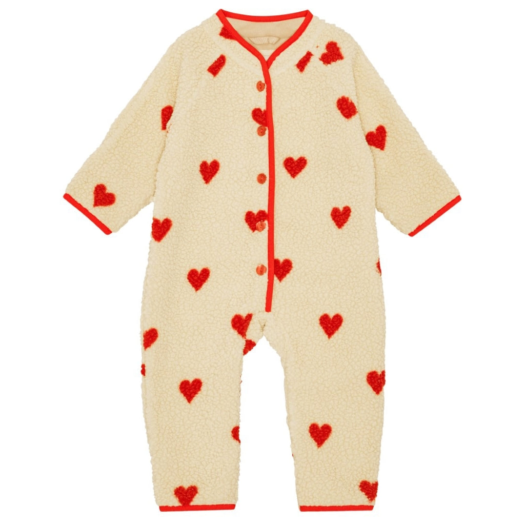 Flöss Aps Simone Fleece Onesie Onsie Soft white heart