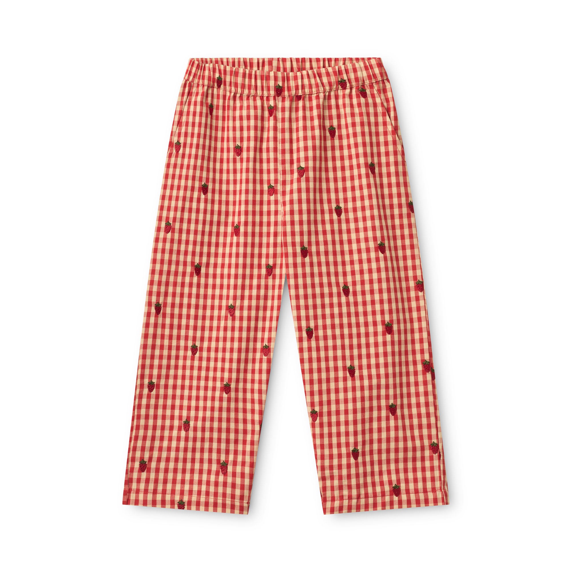 Molly Wide Pants - Berry Gingham