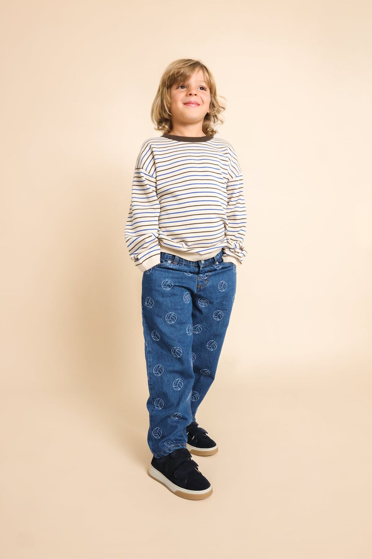 Storm Sweater - Cream-Mosswood Stripe