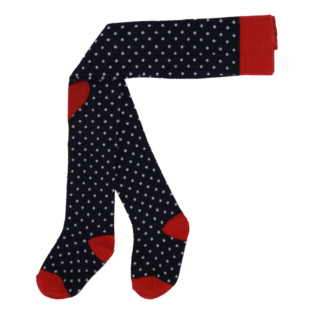 Vera Stocking - Navy Dot Heart