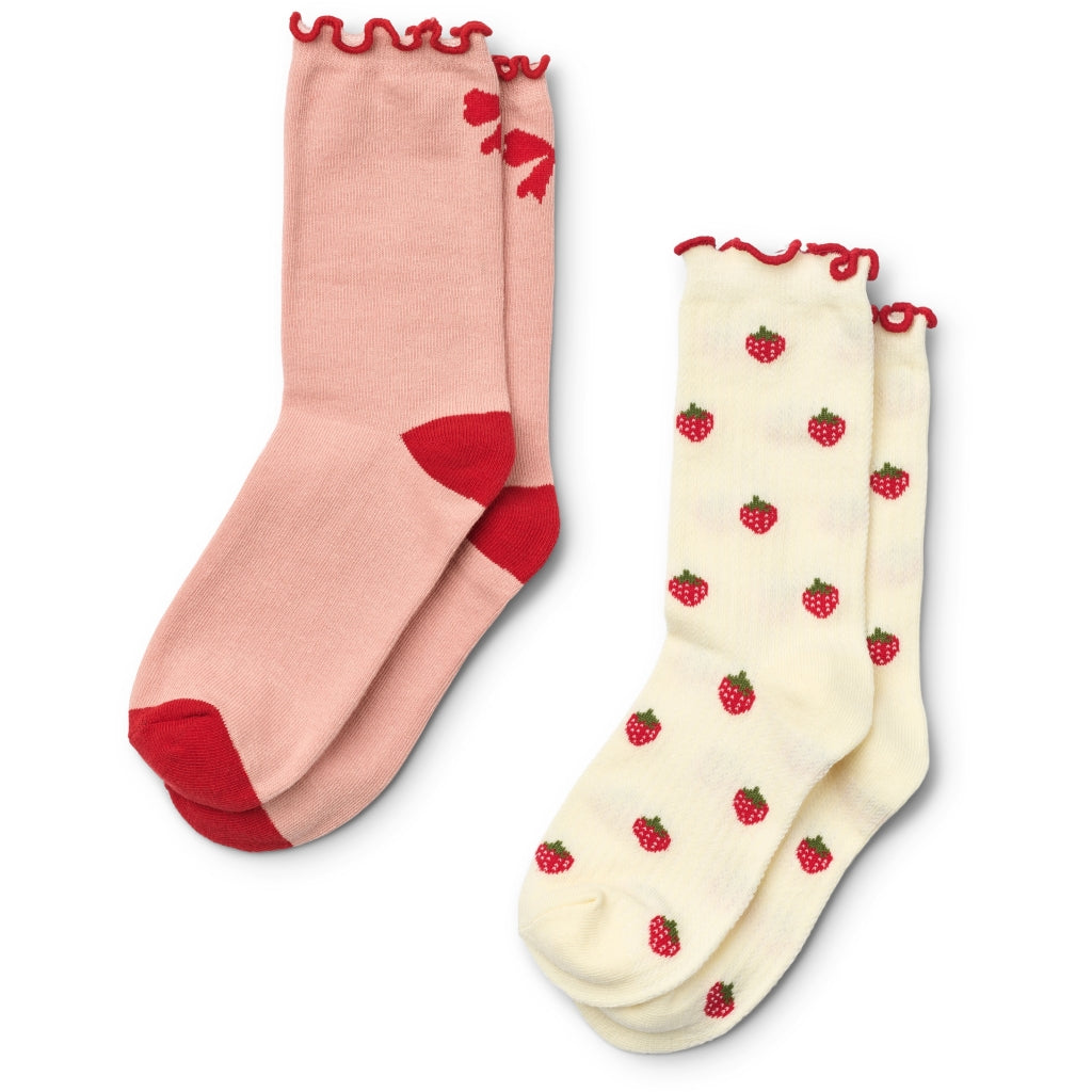 Flöss Aps Vigga Socks 2-pack Socks Pointelle Berry 2-pack