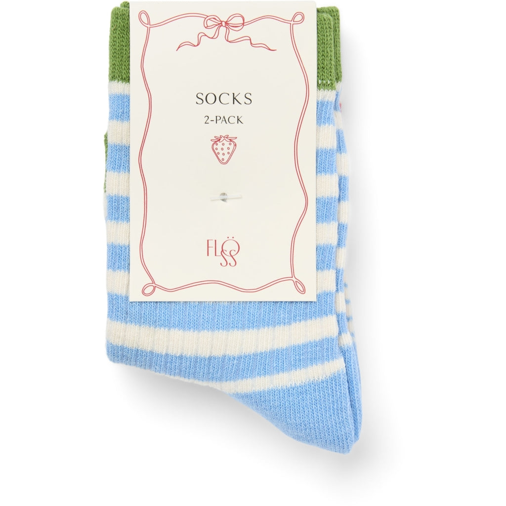 Flöss Aps Vilde Socks 2-pack Socks Blue Stripe Mix 2-pack