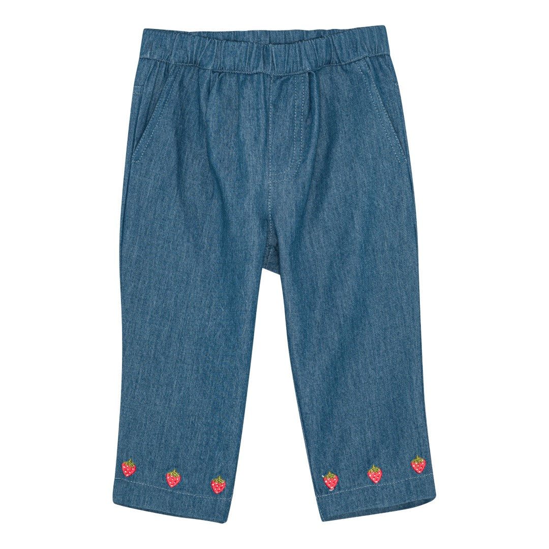 Vilma Pants - Mid Blue Strawberry