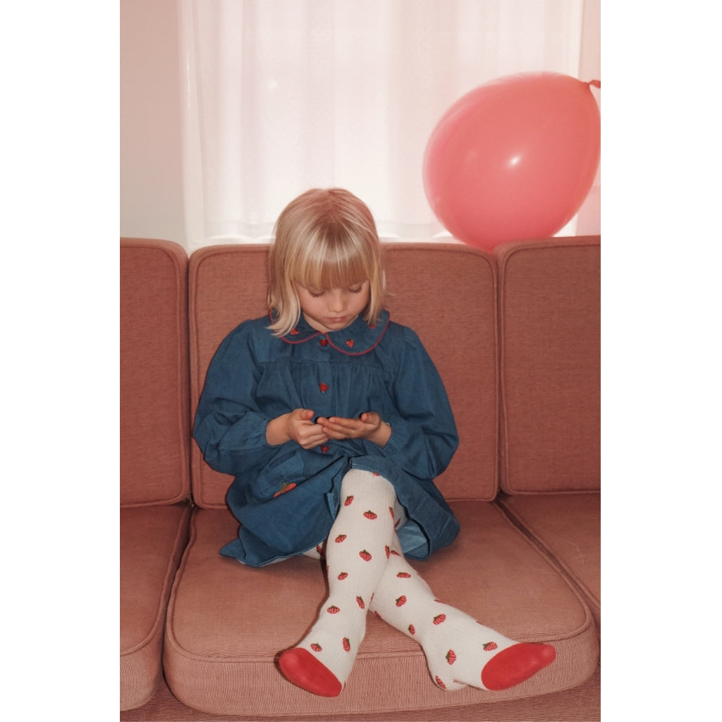 Flöss Aps Vilma Dress Dress Mid Blue Strawberry
