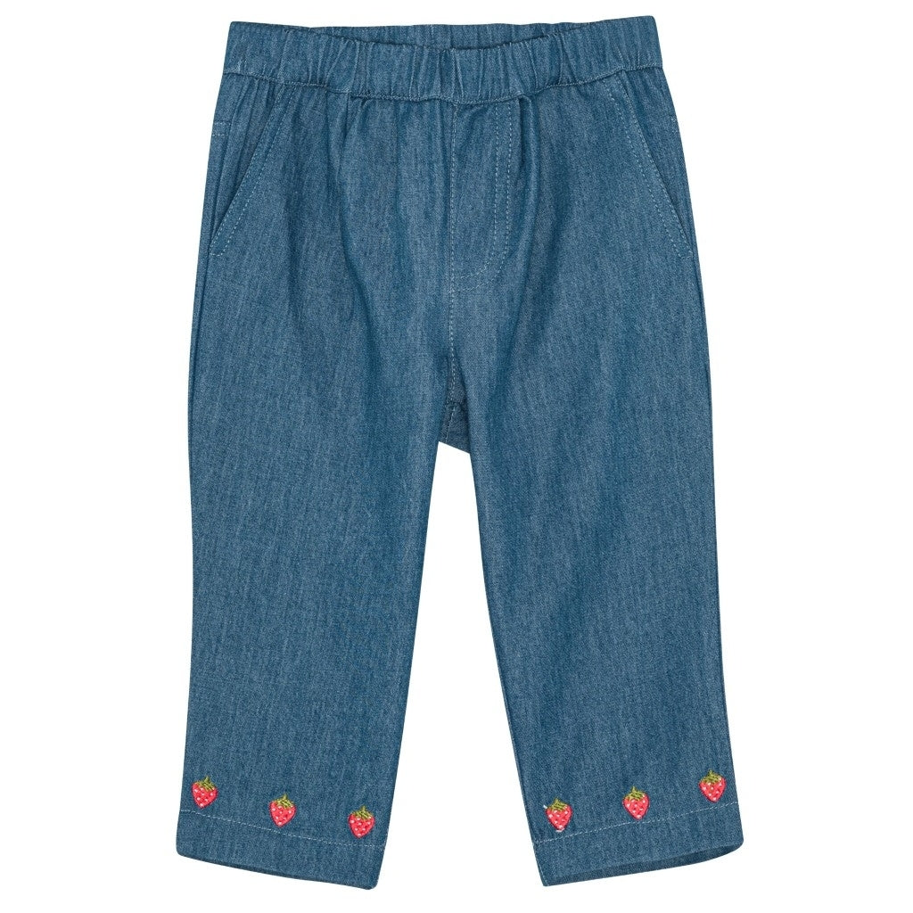 Flöss Aps Vilma Pants Pants Mid Blue Strawberry