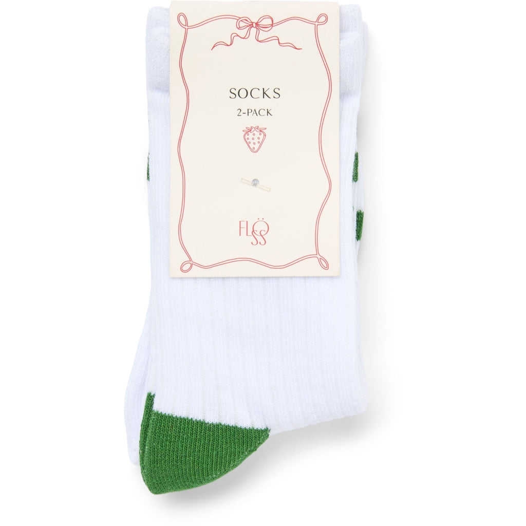 Flöss Aps Vitus Socks 2-pack Socks White/Green Tennis 2-pack