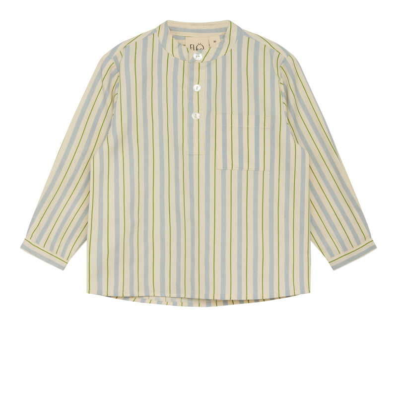 Bobby LS shirt - Blue/Green Stripe