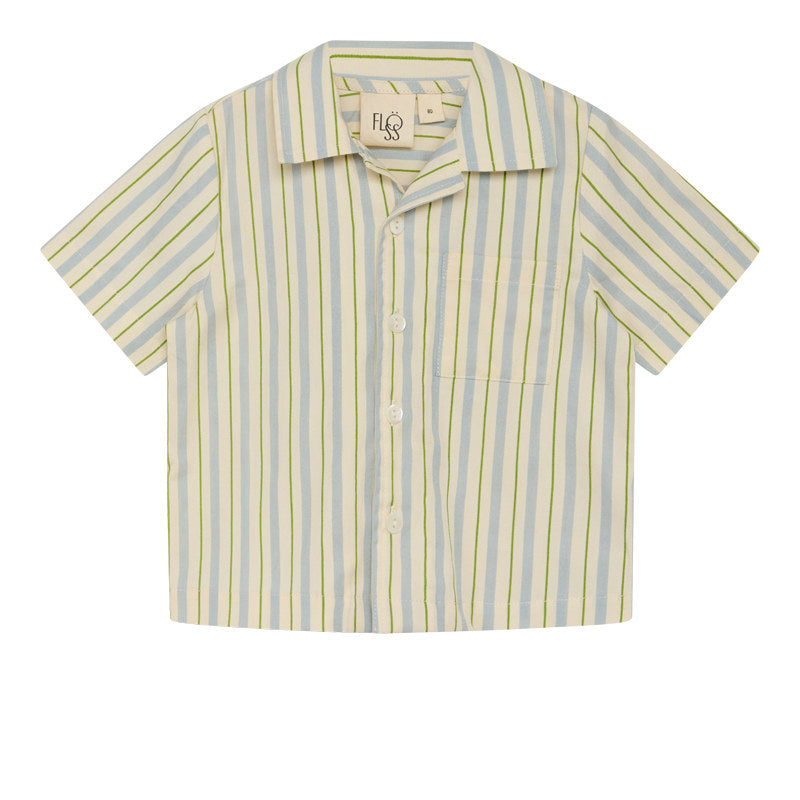 Bobby SS Shirt - Blue/Green Stripe