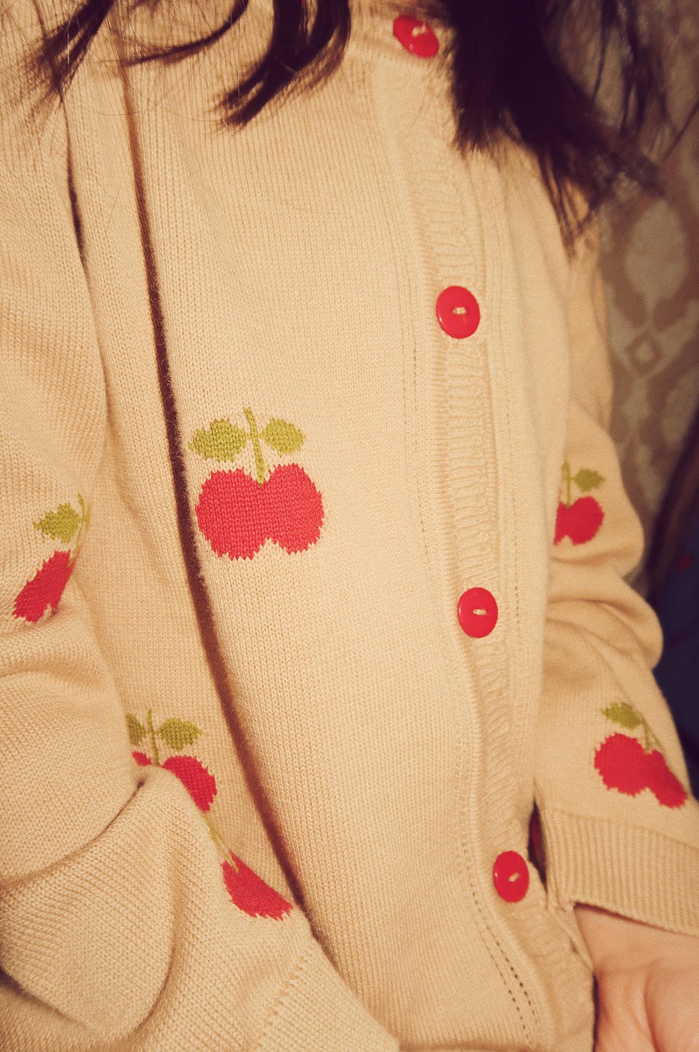 Barbara Cardigan - Tan/Apple