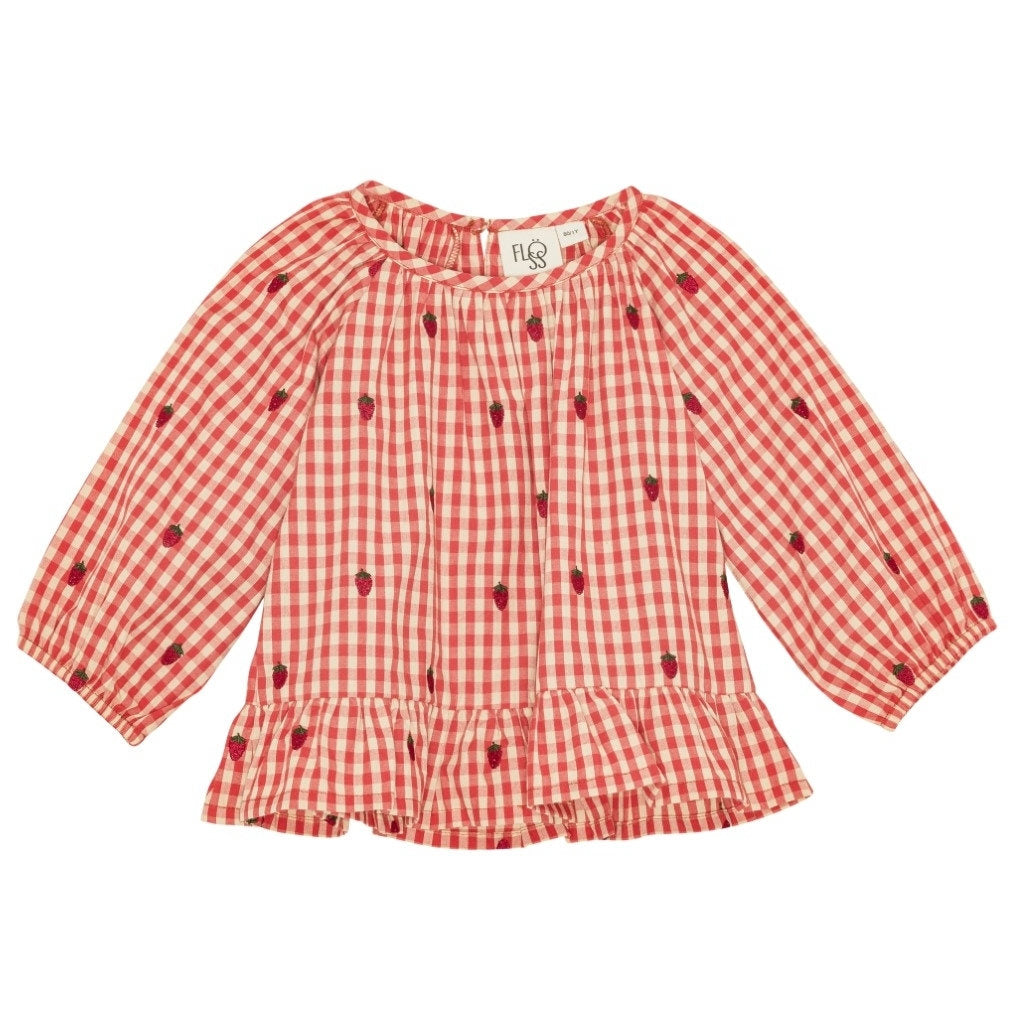 Molly LS O-N Blouse - Berry Gingham