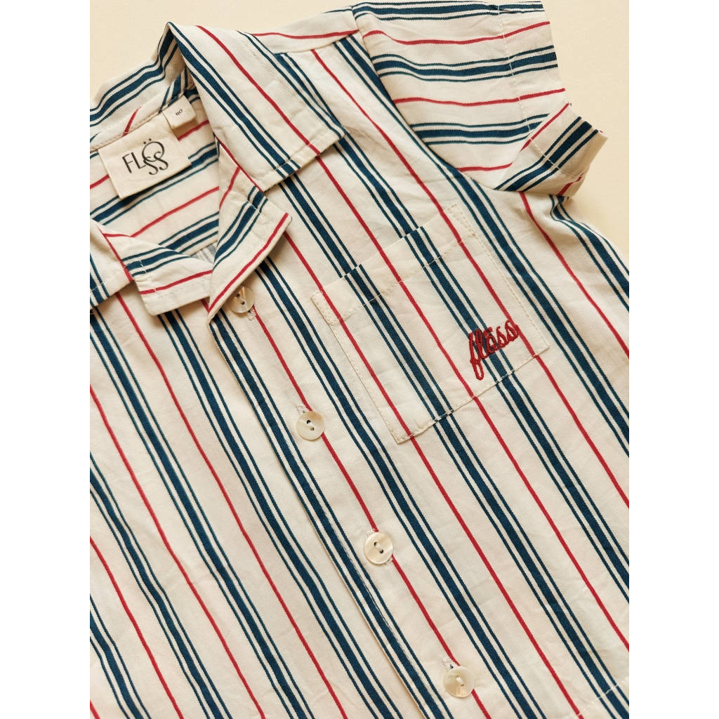 Miles SS Shirt - Red/Blue stripes