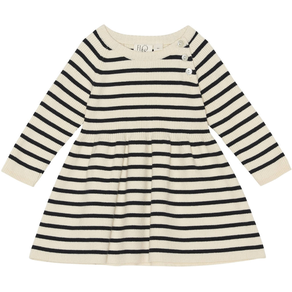Flye Dress - Navy/Offwhite