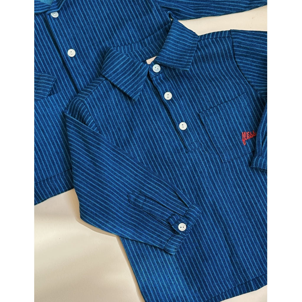 Willy LS shirt - Indigo Stripe
