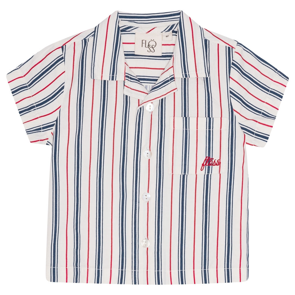 Miles SS Shirt - Red/Blue stripes