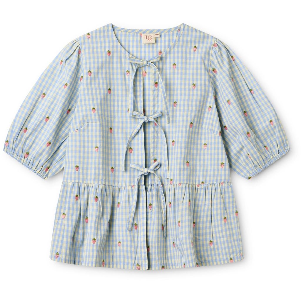 Mille Adult Blouse - Sky Berry Gingham