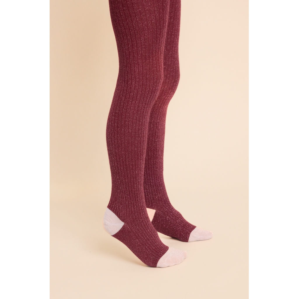 Vera Tights 2-pack - Cranberry-Pink Glitter 2-pack
