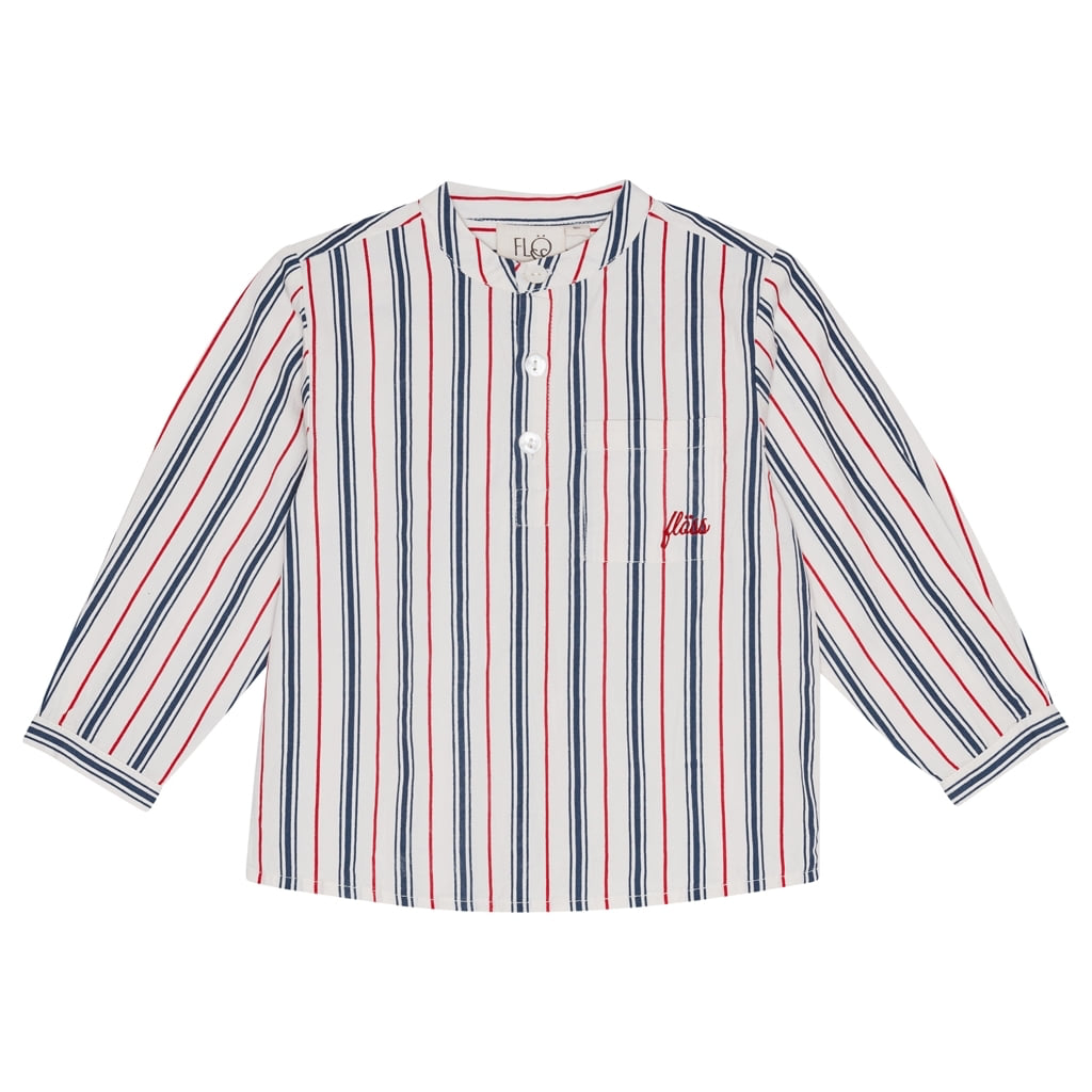 Miles LS Shirt - Red/Blue stripes