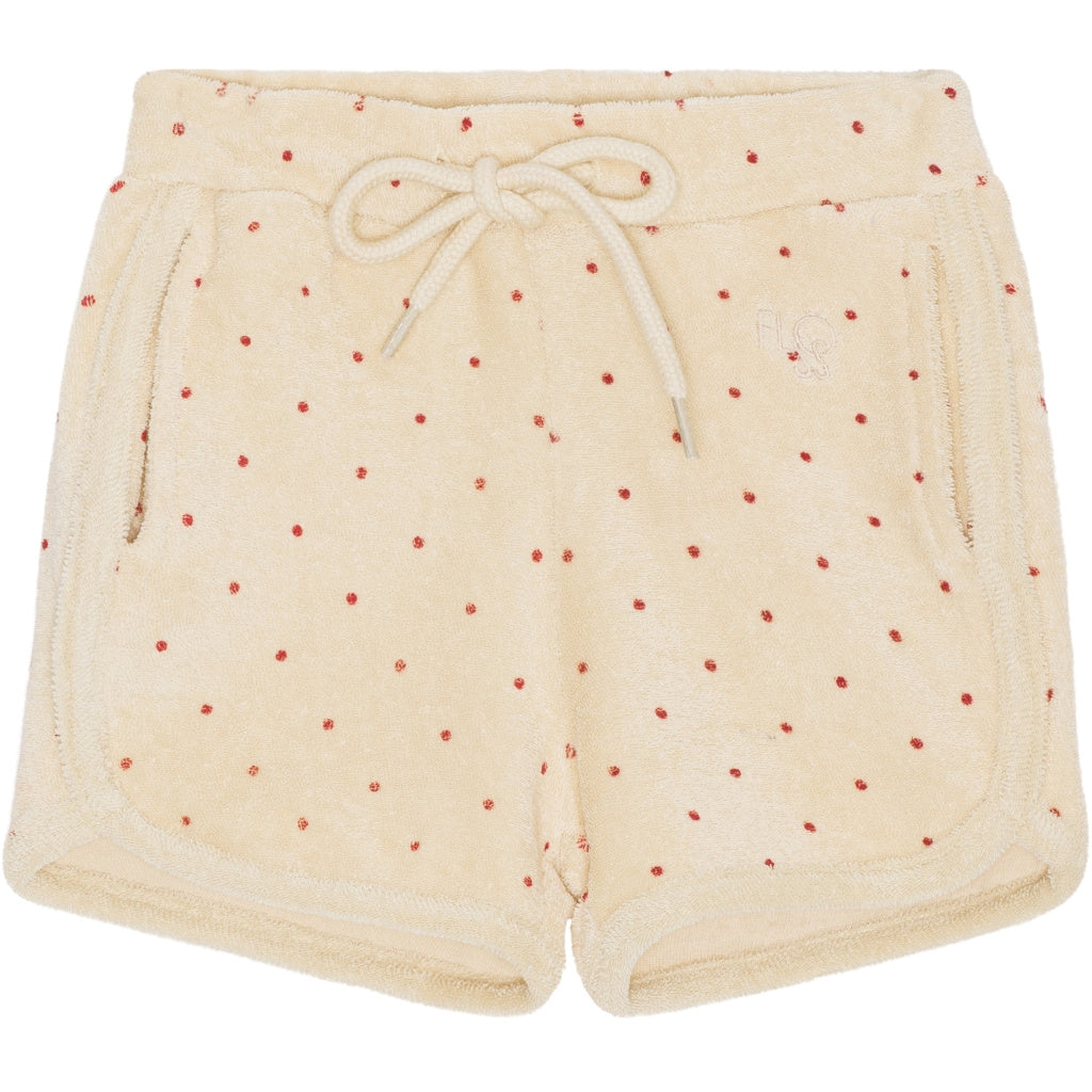 Pluto Terry Shorts - Rosso Dot print