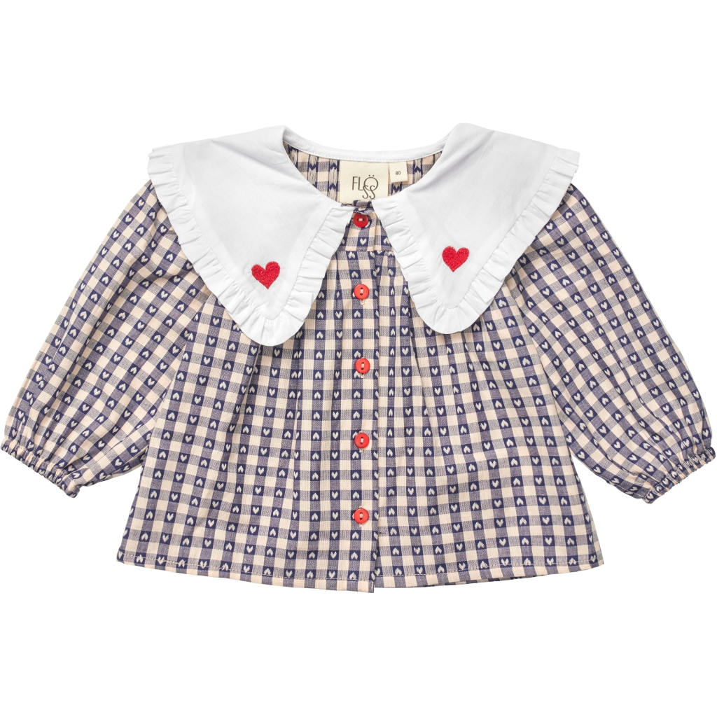 Selma Blouse - Indigo heart