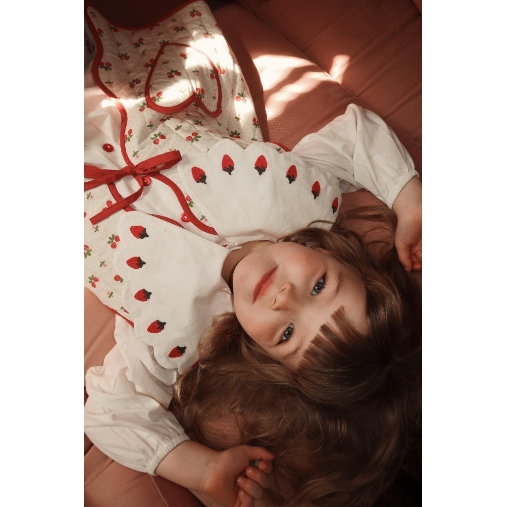 Everlyn LS BLouse - Bright White Berry