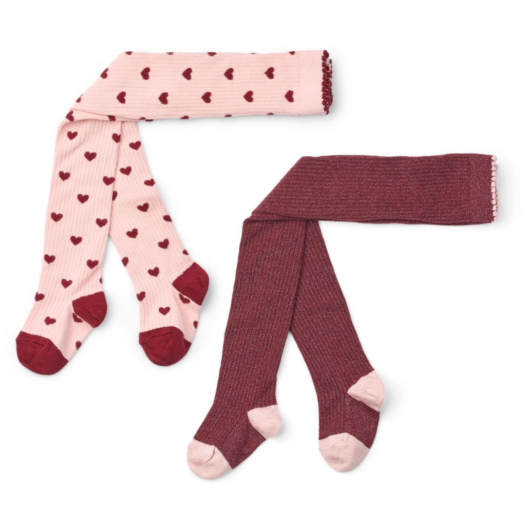 Vera Tights 2-pack - Cranberry-Pink Glitter 2-pack