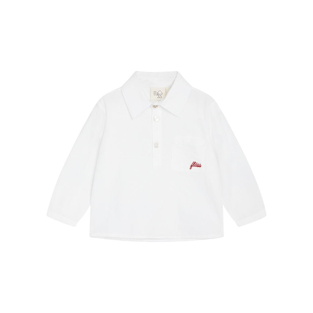 Ever LS Shirt - White/Ruby Red