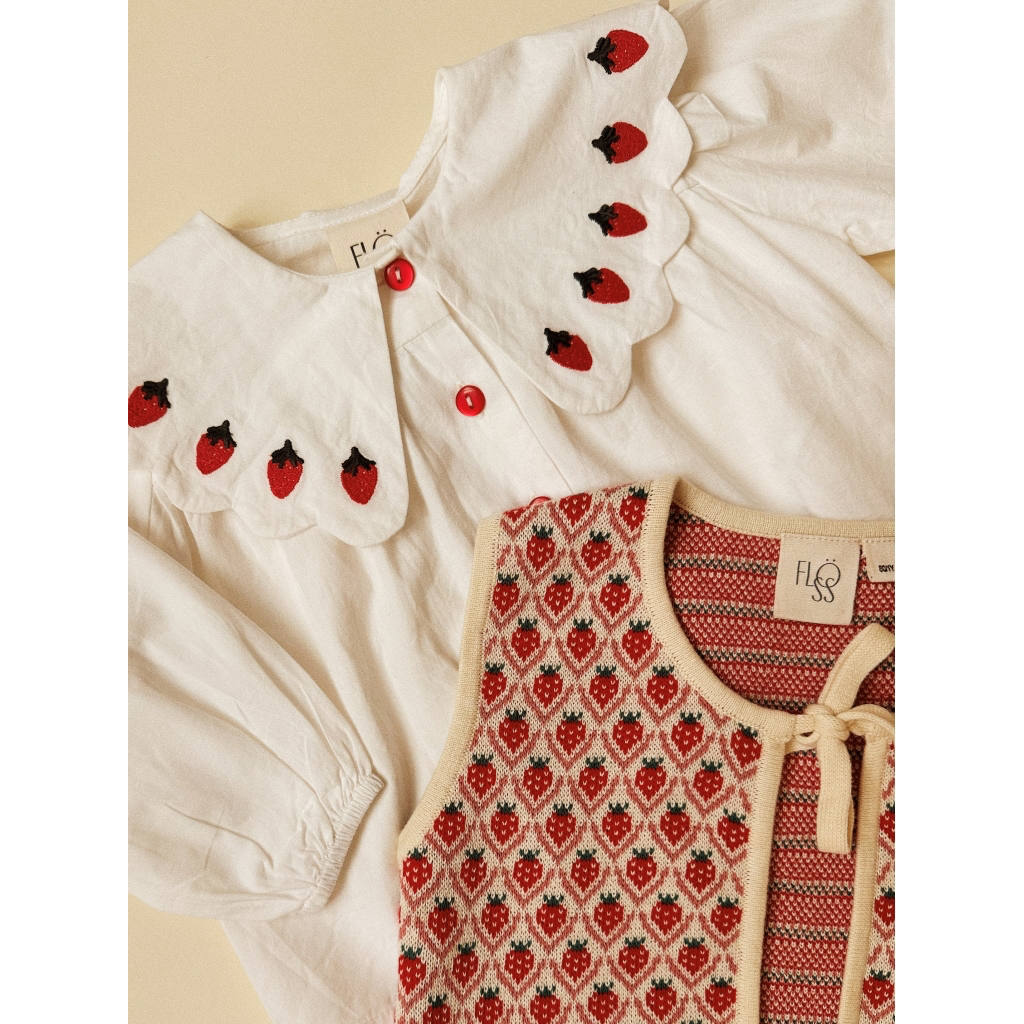 Everlyn LS BLouse - Bright White Berry