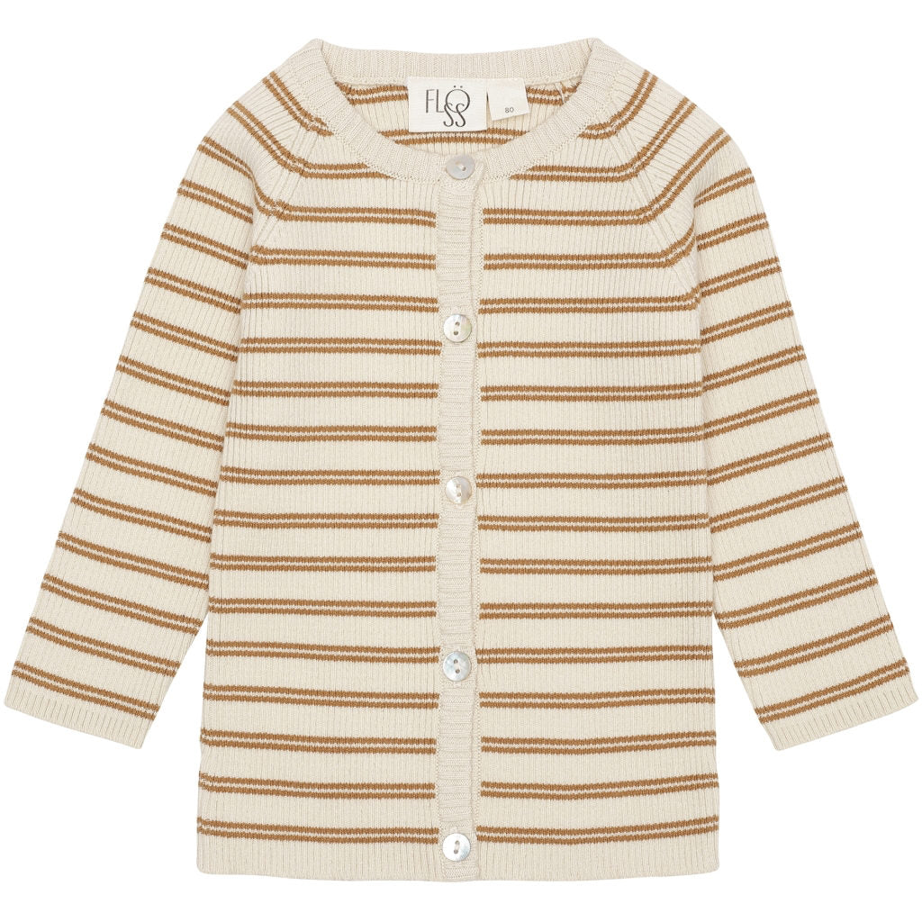 Flye Cardigan - Tawny/Offwhite