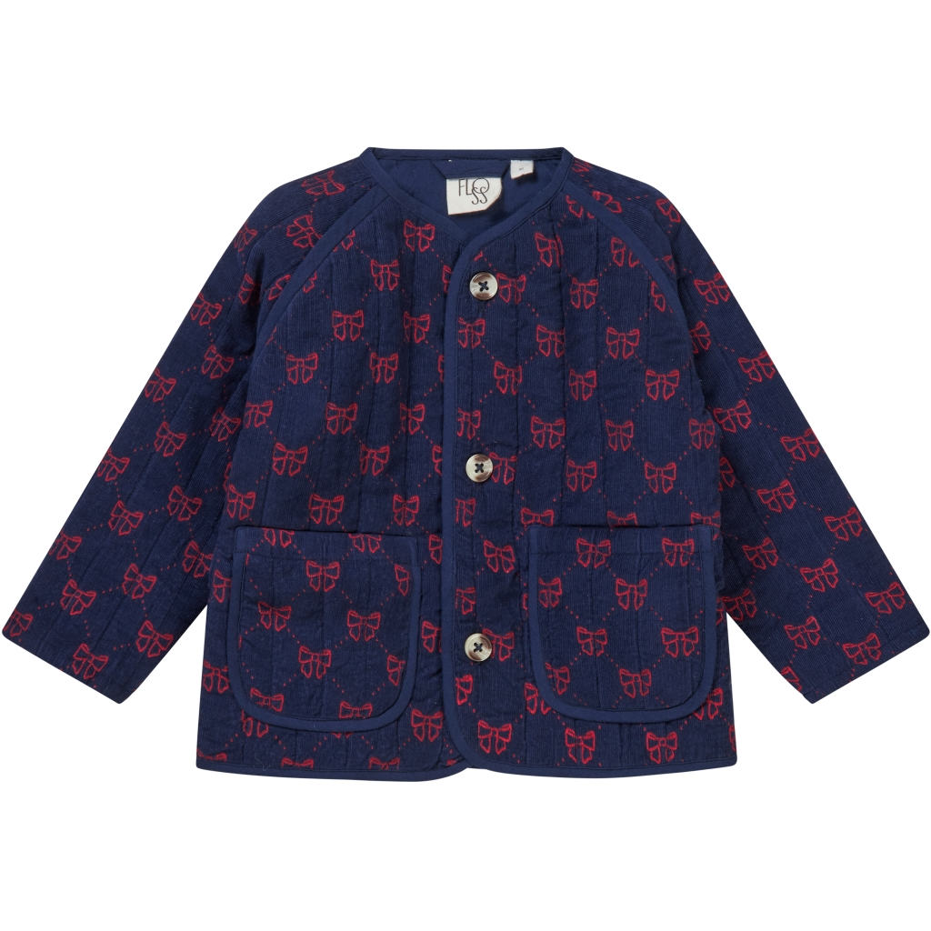 Luna Jacket - Navy/Ruby Red Bows