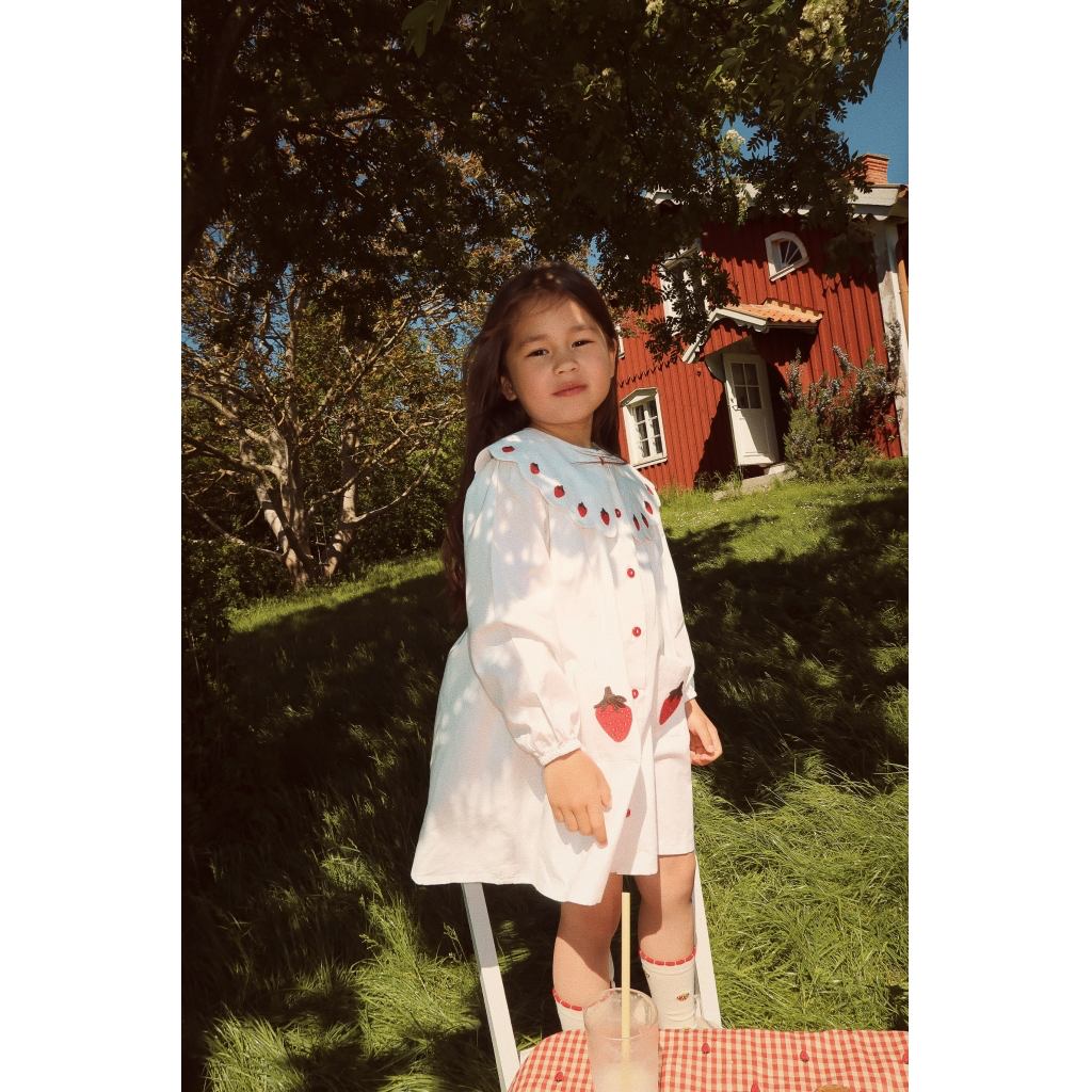 Everlyn LS Dress - Bright White Berry