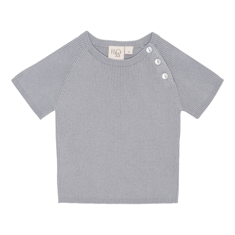 Flöss Aps Flye t-shirt solid Blouse Misty blue