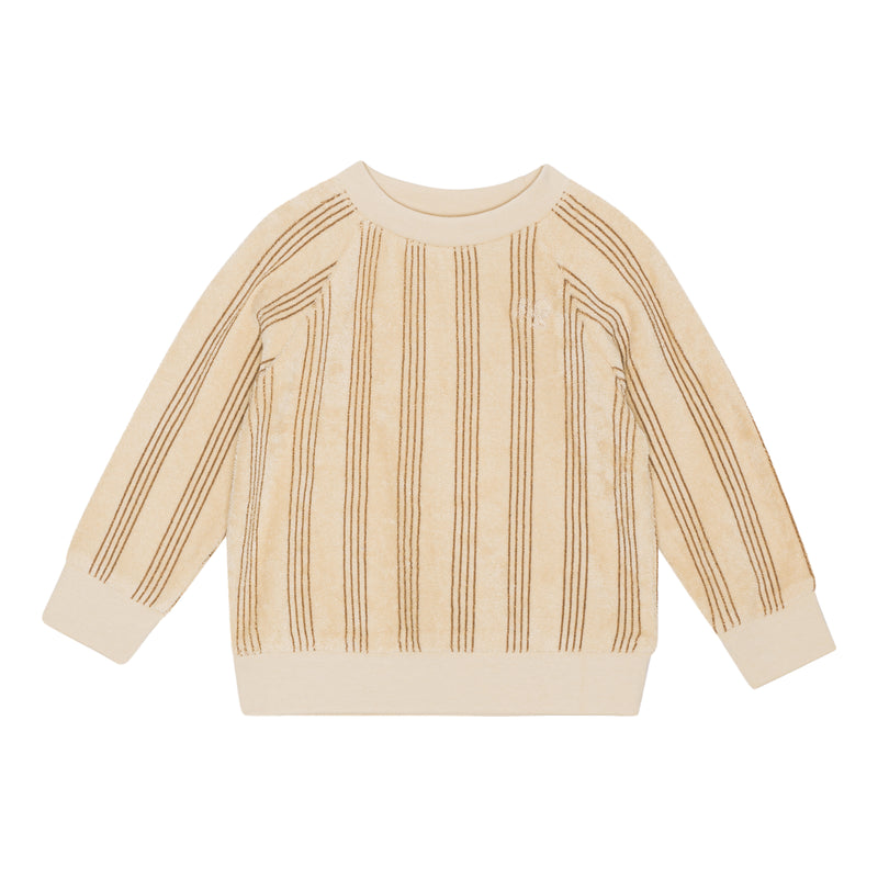 Flöss Aps Pluto Terry Sweatshirt Sweater Latte stripe print