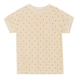 Flöss Aps Pluto Terry T-shirt Top Rosso Dot print